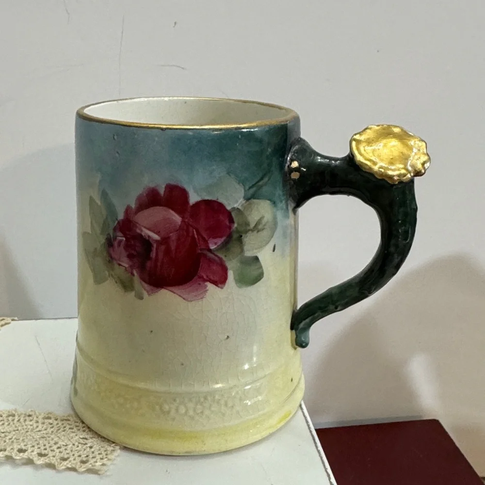 Vintage hand-painted porcelain mug - Picture 2 of 7